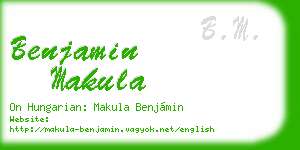 benjamin makula business card
